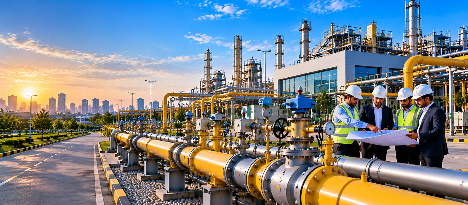 Indian city gas distribution infrastructure and professionals planning energy sector growth